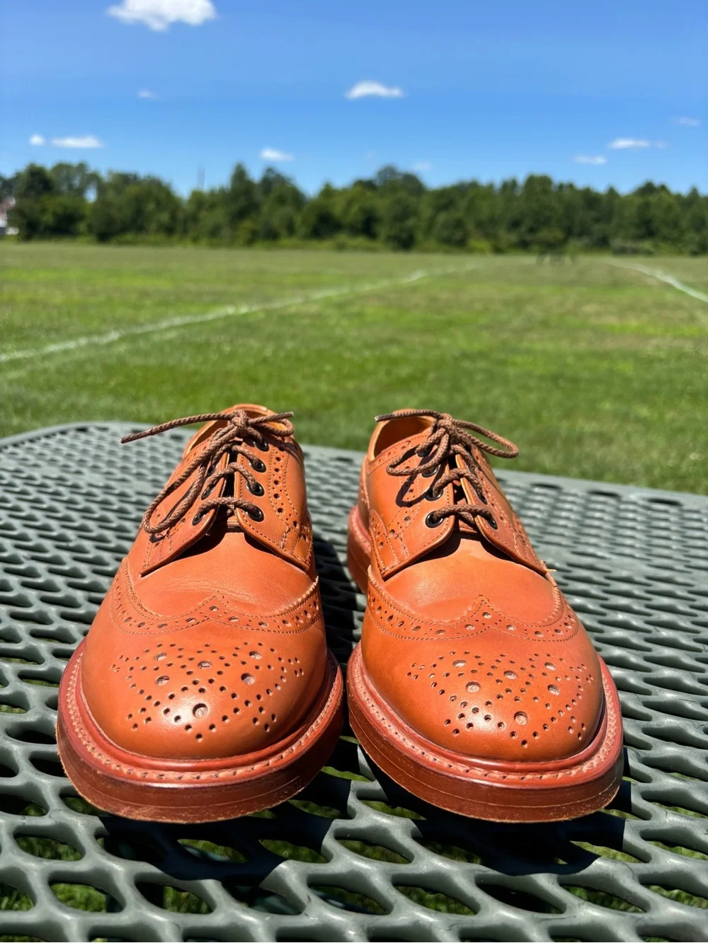 Burberry Brown Leather Derby Brogue Shoes Men's UK 8.5 US 9.5